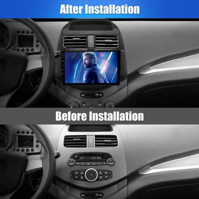 Alt view image 2 of 7 - Car Radio Stereo for Chevy Spark 2013 2014 2015 with Wireless Android Auto Apple Carplay 2G+32G 9 inch Android 12 Touch Screen with SWC WiFi GPS Navigation DSP Bluetooth