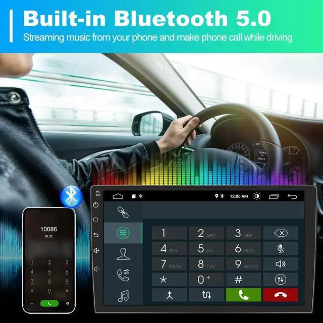 Alt view image 4 of 7 - Car Stereo Android 12 for Toyota Tundra 2007-2013 Sequoia 2008-2018, Touch Screen Car Radio Wireless Carplay GPS Navigation WiFi Bluetooth Mirror Link Steering Wheel Control