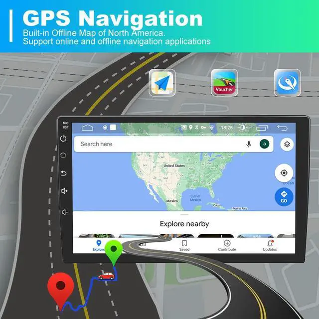 Alt view image 5 of 7 - Car Stereo Android 12 for Toyota Tundra 2007-2013 Sequoia 2008-2018, Touch Screen Car Radio Wireless Carplay GPS Navigation WiFi Bluetooth Mirror Link Steering Wheel Control