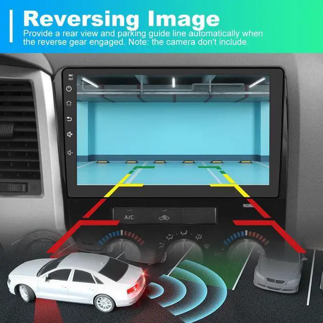 Alt view image 6 of 7 - Car Stereo Android 12 for Toyota Tundra 2007-2013 Sequoia 2008-2018, Touch Screen Car Radio Wireless Carplay GPS Navigation WiFi Bluetooth Mirror Link Steering Wheel Control