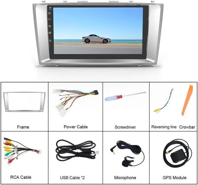 Alt view image 7 of 7 - Car Radio Stereo Andriod 12.0 Compatible for Toyota Camry 2007 2008 2009 2010 2011, 9 inch Touch Screen 2GB+32GB Head Unit with Wireless CarPlay and Wired Android auto Bluetooth WiFi SWC GPS