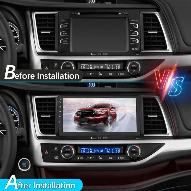 Alt view image 2 of 7 - Android 12  [2GB+32GB] Car Radio Compatible for Toyota Highlander 2014-2019, 10 Inch Touch Screen with GPS/FM/WiFi/USB, Support SWC/Wired Carplay Android Auto