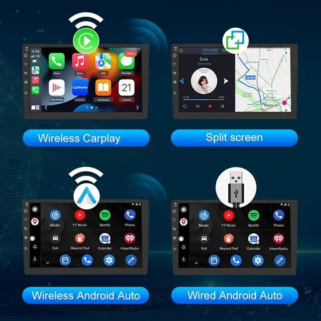 Alt view image 3 of 7 - Car Radio Stereo Android 12 for Toyota Yaris 2011 2012 2013 2014 9 inch Touch Screen with Apple CarPlay Andriod Auto and WiFi GPS Navigation DSP Bluetooth