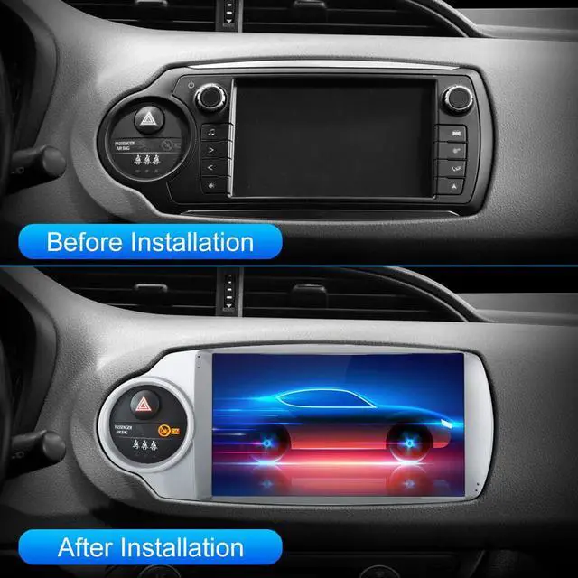 Alt view image 2 of 7 - Car Radio Stereo Android 12 for Toyota Yaris 2011 2012 2013 2014 9 inch Touch Screen with Apple CarPlay Andriod Auto and WiFi GPS Navigation DSP Bluetooth