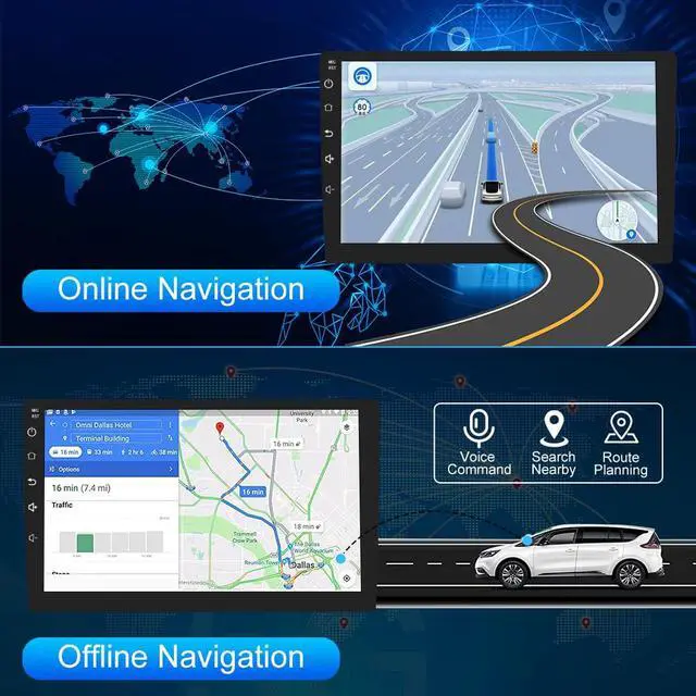 Alt view image 5 of 7 - Car Radio Stereo Android 12 for Toyota Yaris 2011 2012 2013 2014 9 inch Touch Screen with Apple CarPlay Andriod Auto and WiFi GPS Navigation DSP Bluetooth