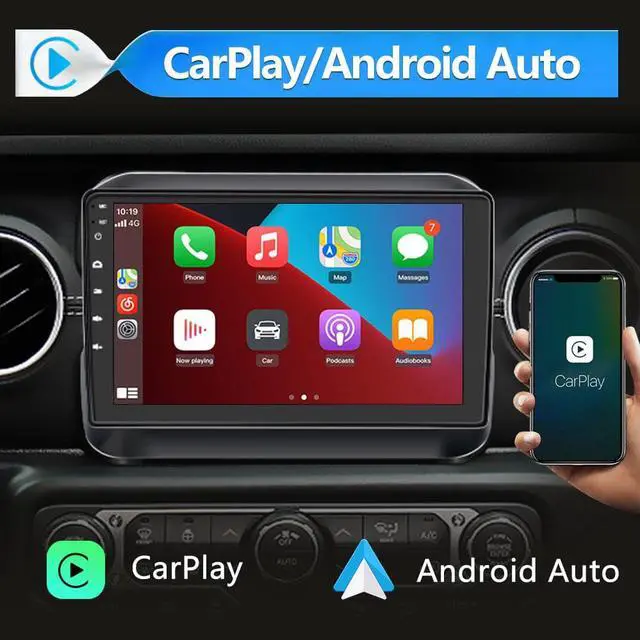 Alt view image 3 of 7 - Car Radio Stereo for Jeep Wrangler JL Gladiator 2018-2021 with GPS Navigation Apple CarPlay Andriod Auto