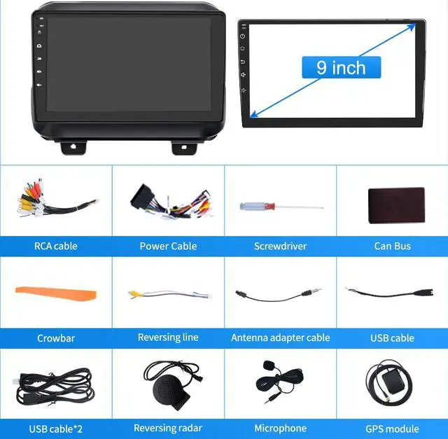 Alt view image 7 of 7 - Car Radio Stereo for Jeep Wrangler JL Gladiator 2018-2021 with GPS Navigation Apple CarPlay Andriod Auto