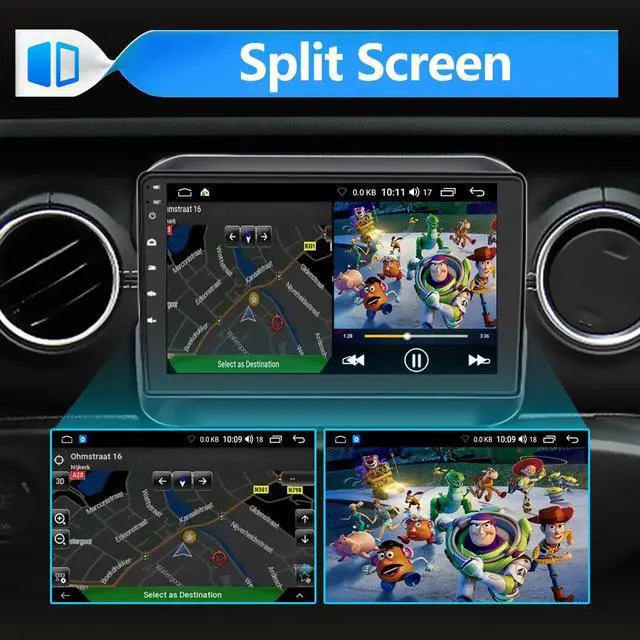 Alt view image 5 of 7 - Car Radio Stereo for Jeep Wrangler JL Gladiator 2018-2021 with GPS Navigation Apple CarPlay Andriod Auto