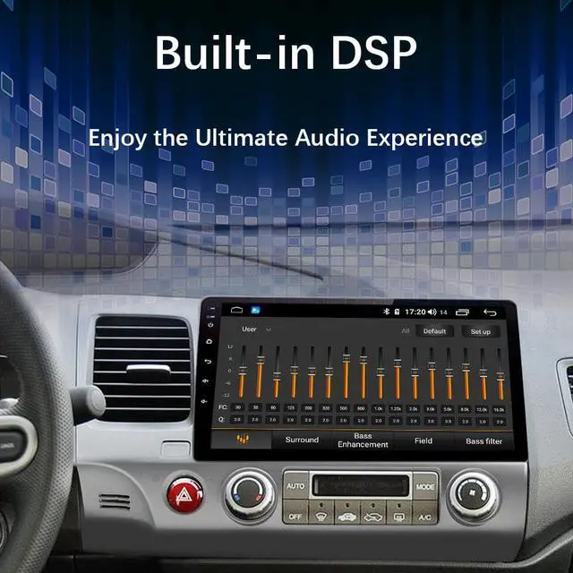 Alt view image 6 of 7 - Car Radio Stereo for Honda Civic 2006-2011 Andriod 12 with Bluetooth GPS Navigation Wireless Apple CarPlay Andriod Auto