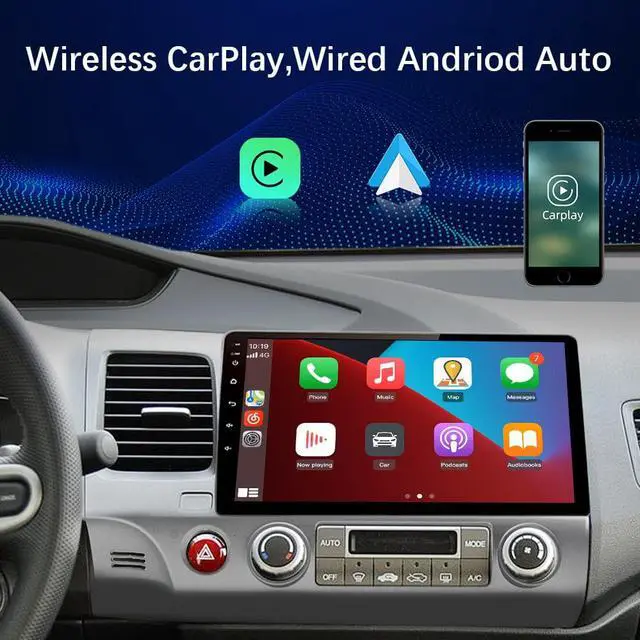 Alt view image 3 of 7 - Car Radio Stereo for Honda Civic 2006-2011 Andriod 12 with Bluetooth GPS Navigation Wireless Apple CarPlay Andriod Auto