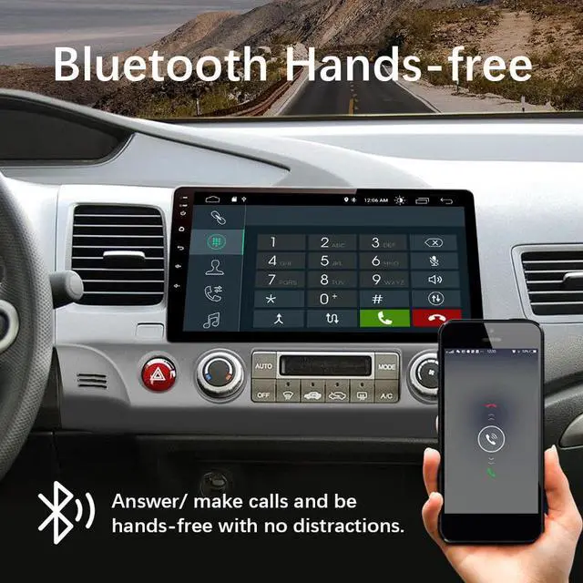 Alt view image 5 of 7 - Car Radio Stereo for Honda Civic 2006-2011 Andriod 12 with Bluetooth GPS Navigation Wireless Apple CarPlay Andriod Auto