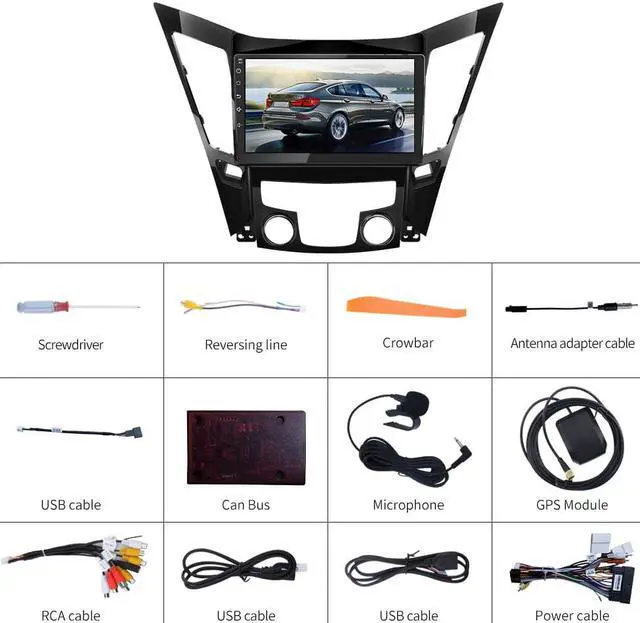 Alt view image 6 of 6 - Android 12.0 Car Radio Stereo for Hyundai Sonata 2011 2012 2013 2014, 2+32GB Bulit in Carplay Android Auto Support GPS Navigation Steering Wheel Control Bluetooth Music Player