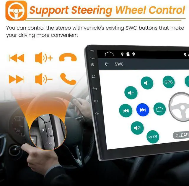 Alt view image 6 of 7 - Car Radio Stereo for GMC Yukon Chevrolet Chevy Silverado Tahoe Suburban 2007-2012 with Built in Apple CarPlay Andriod Auto