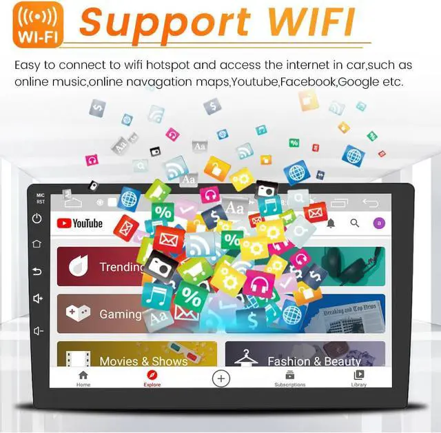 Alt view image 4 of 7 - Car Radio Stereo for GMC Yukon Chevrolet Chevy Silverado Tahoe Suburban 2007-2012 with Built in Apple CarPlay Andriod Auto