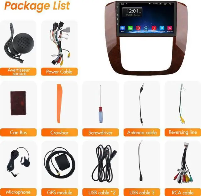 Alt view image 7 of 7 - Car Radio Stereo for GMC Yukon Chevrolet Chevy Silverado Tahoe Suburban 2007-2012 with Built in Apple CarPlay Andriod Auto