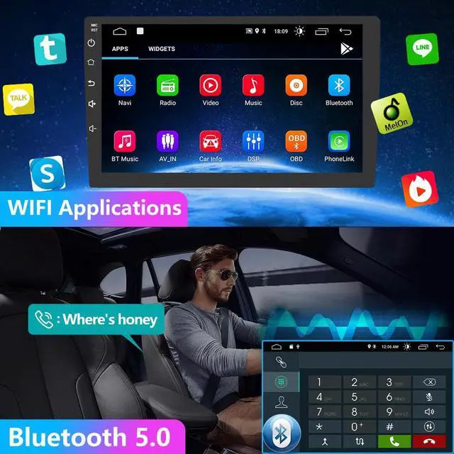 Alt view image 4 of 7 - Android 12 Car Stereo Radio Compatible for Ford Focus 2012-2017, 9 inch GPS Navigation Built in Wireless CarPlay Wired Android Auto DSP Bluetooth WiFi SWC Head Unit Auto Multimedia Player Radio