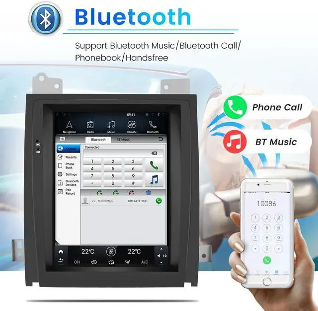 Alt view image 2 of 7 - Car Radio Replacement for GEN IV Cadillac Escalade 2007 2008 2009 2010 2012 2013 2014, Android 12 T-Style 9.7 Inch Car Multimedia Player Head Unit Navigation Bluetooth WiFi 4GB RAM 64GB ROM