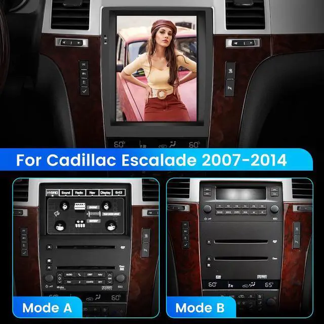 Alt view image 6 of 7 - Car Radio Replacement for GEN IV Cadillac Escalade 2007 2008 2009 2010 2012 2013 2014, Android 12 T-Style 9.7 Inch Car Multimedia Player Head Unit Navigation Bluetooth WiFi 4GB RAM 64GB ROM