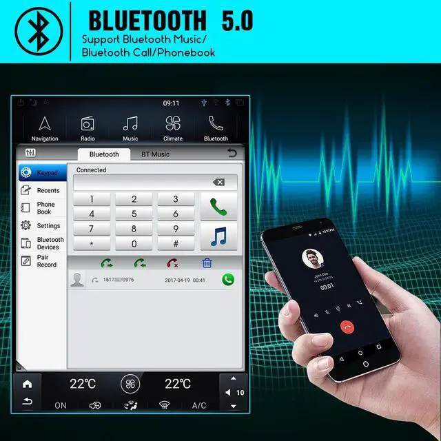 Alt view image 3 of 7 - Car Stereo Android 10 for Toyota Tundra 2014-2020, 4+64GB 12 Inch Touch Screen Head Unit CarPlay Android Auto Media Player Support Bluetooth WiFi GPS Navigation