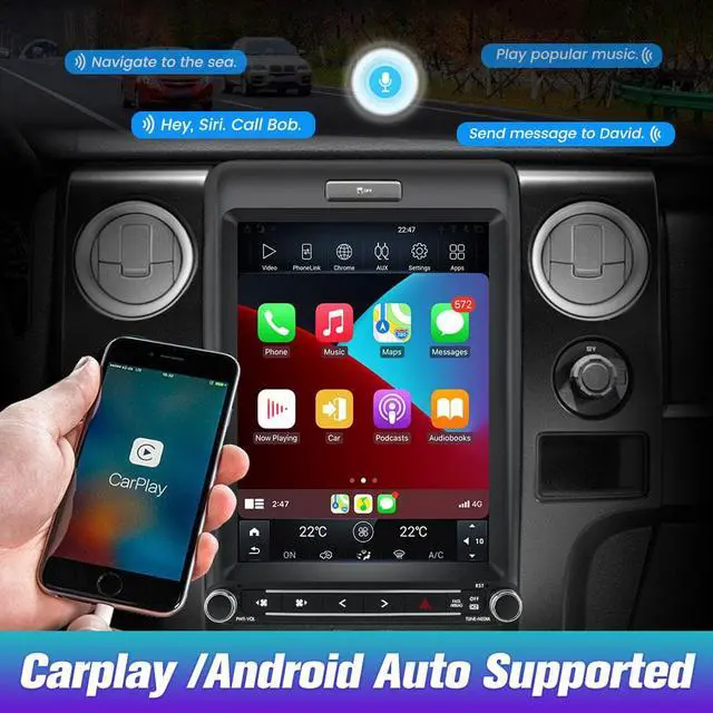 Alt view image 3 of 7 - Android Car Stereo 12.1 Inch Radio for Ford F150 2013 2014, Carplay Android Auto Head Unit Multimedia Player Built-in DSP Bluetooth WiFi SWC MirrorLink