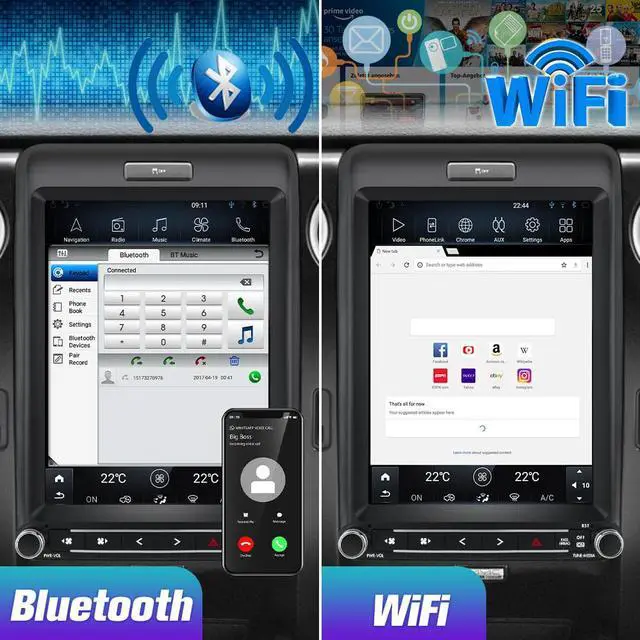 Alt view image 4 of 7 - Android Car Stereo 12.1 Inch Radio for Ford F150 2013 2014, Carplay Android Auto Head Unit Multimedia Player Built-in DSP Bluetooth WiFi SWC MirrorLink