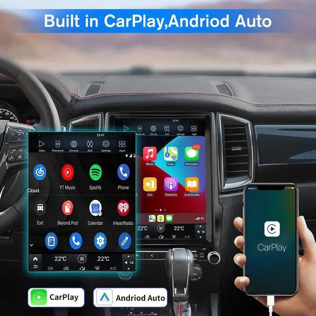 Alt view image 2 of 7 - Car Radio Stereo for Ford Ranger 2019-2022 Built in Carplay/Android Auto Head Unit 4G RAM 64G ROM,12.1 Inch Touch Screen 1024 * 768 Resolution with SWC WiFi GPS Navigation DSP Bluetooth Plug and Play