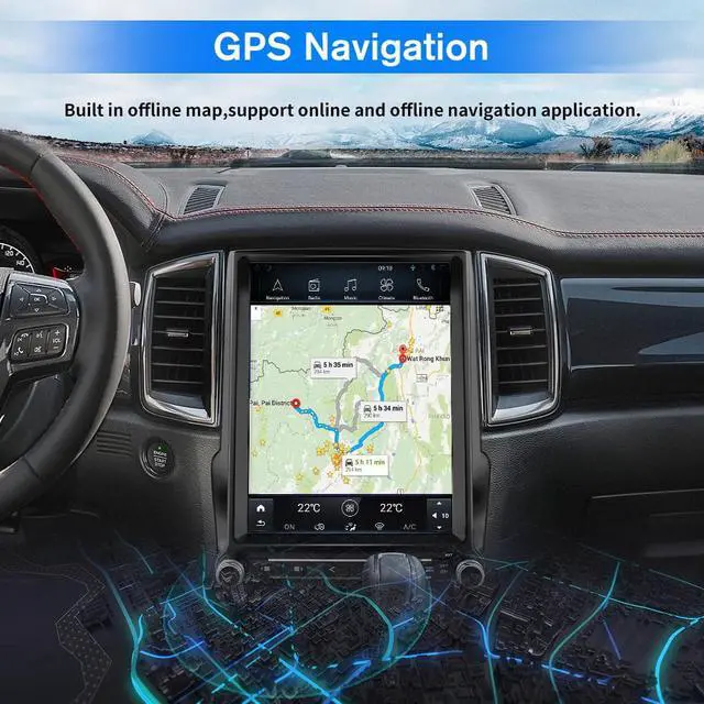 Alt view image 6 of 7 - Car Radio Stereo for Ford Ranger 2019-2022 Built in Carplay/Android Auto Head Unit 4G RAM 64G ROM,12.1 Inch Touch Screen 1024 * 768 Resolution with SWC WiFi GPS Navigation DSP Bluetooth Plug and Play