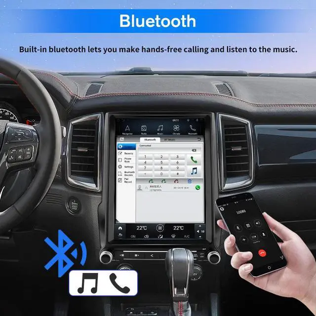 Alt view image 4 of 7 - Car Radio Stereo for Ford Ranger 2019-2022 Built in Carplay/Android Auto Head Unit 4G RAM 64G ROM,12.1 Inch Touch Screen 1024 * 768 Resolution with SWC WiFi GPS Navigation DSP Bluetooth Plug and Play