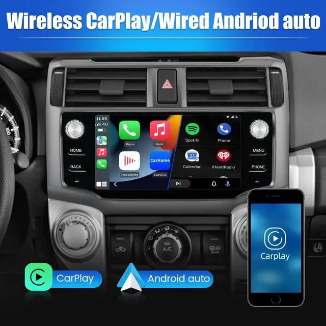 Alt view image 5 of 7 - Car Radio Stereo Andriod 11 for Toyota 4runner 2010-2019 Head Unit 4G RAM 64G ROM with Wireless Apple CarPlay Andriod Auto