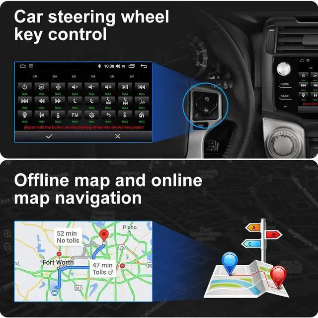 Alt view image 5 of 7 - Car Radio Stereo for Toyota 4runner 2010-2019 4G RAM 64G ROM with Wireless Apple CarPlay Andriod Auto