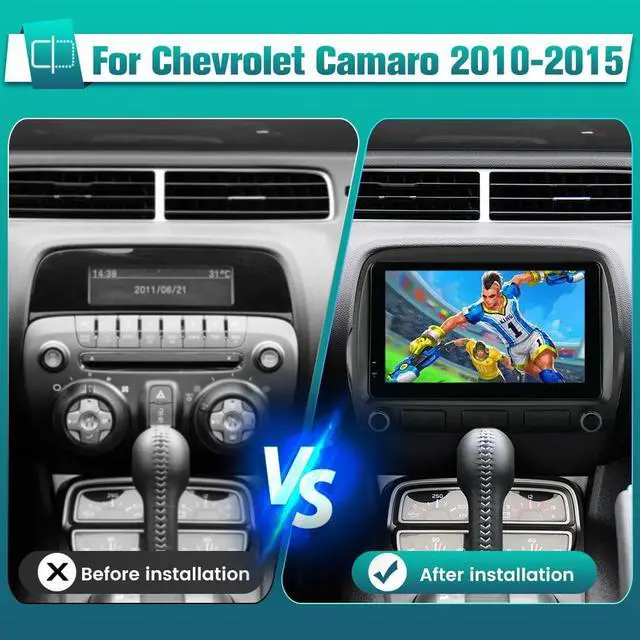 Alt view image 2 of 7 - Android Car Stereo for Chevrolet Chevy Camaro 2010 2011 2012 2013 2014 2015, Touch Screen Radio Upgrade Support WiFi Bluetooth 4G Online GPS Navigation Wireless CarPlay Android Auto, 4GB+64GB