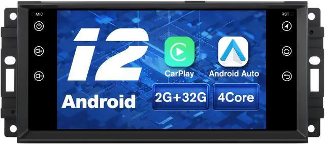 Main image of Car Radio Stereo for Jeep Wrangler JK Grand Cherokee Chrysler Dodge Replacement, Touch Screen Head Unit Bulit in Carplay Andriod Auto 2G Ram 32G ROM