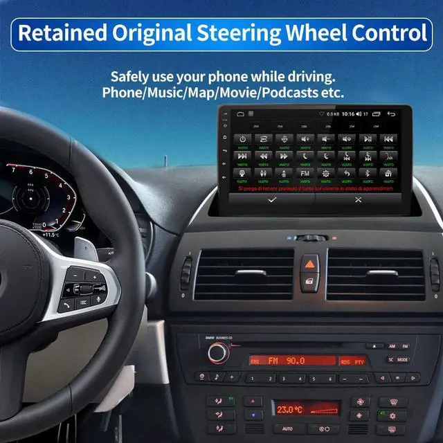 Alt view image 4 of 7 - Android Car Stereo for BMW X3 E83 2004 2005 2006 2007 2008 2009 2010 2011 2012 Upgrade Touch Screen Radio with Wireless Carplay Android Auto, Support Bluetooth WiFi GPS Navigation