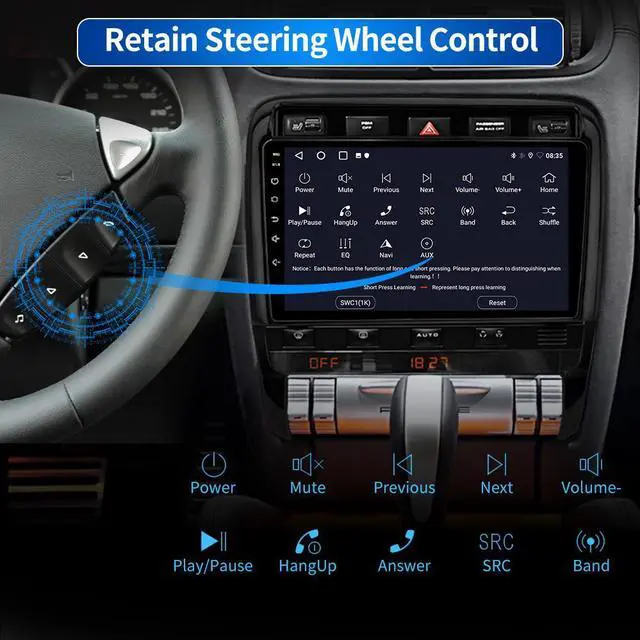 Alt view image 5 of 7 - Car Radio Stereo for Porsche Cayenne 2003-2010 with Wireless Apple Carplay Android Auto