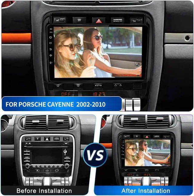 Alt view image 2 of 7 - Car Radio Stereo for Porsche Cayenne 2003-2010 with Wireless Apple Carplay Android Auto