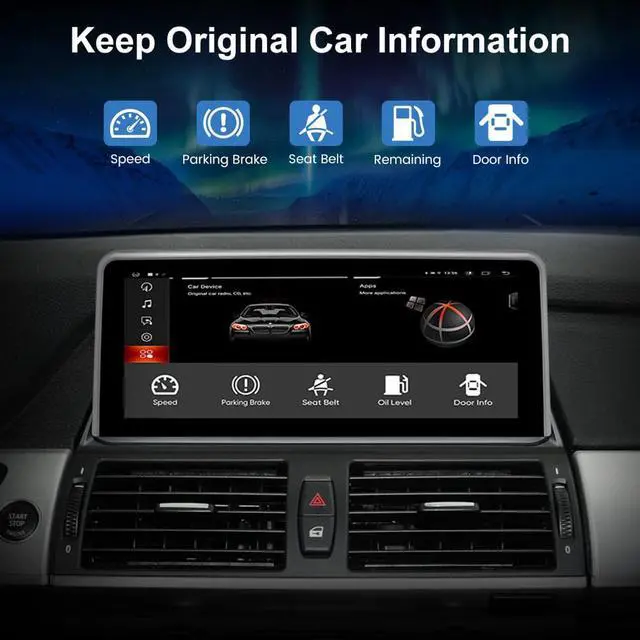 Alt view image 4 of 7 - Car Stereo for BMW X5 X6 E70 E71(2007 2008 2009) CCC Android System, Multimedia Player Radio Built-in CarPlay Android Auto GPS Navigator Retained iDrive System Support 4G LTE WiFi Bluetooth
