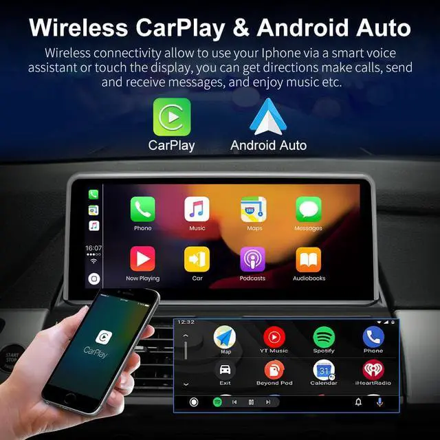 Alt view image 3 of 7 - Car Stereo for BMW X5 X6 E70 E71(2007 2008 2009) CCC Android System, Multimedia Player Radio Built-in CarPlay Android Auto GPS Navigator Retained iDrive System Support 4G LTE WiFi Bluetooth