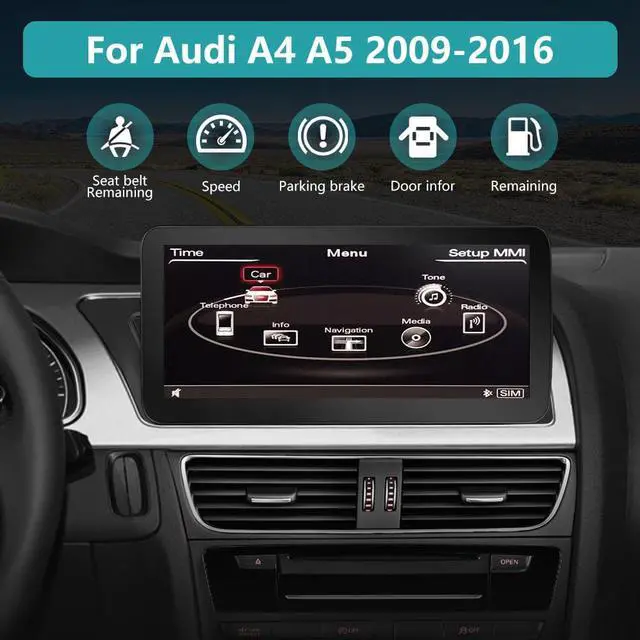 Alt view image 3 of 7 - Andriod Car Radio Stereo for Audi A4A5 B8 2009-2017 GPS Navigator MMI Control Retained12.3 inch Screen Upgrade Built in Carplay/Android Auto SWC BT AM/FM CD DVD 4G RAM 64G ROM Head Unit