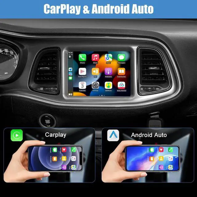 Alt view image 3 of 7 - Android 12 Car Stereo for Dodge Charger Challenger RAM 2015-2019 Jeep Wrangler Gladiator Compass 2018-2020 Radio Upgrade Replacement with Wireless Carplay GPS Bluetooth WiFi, 4+64GB