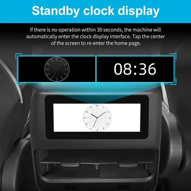 Alt view image 4 of 6 - Original Style Compatible for Tesla Model 3 Y Rear Seat Climate Control with Seat Heating,4.6-inch IPS HD Touch Screen Entertainment System USB
