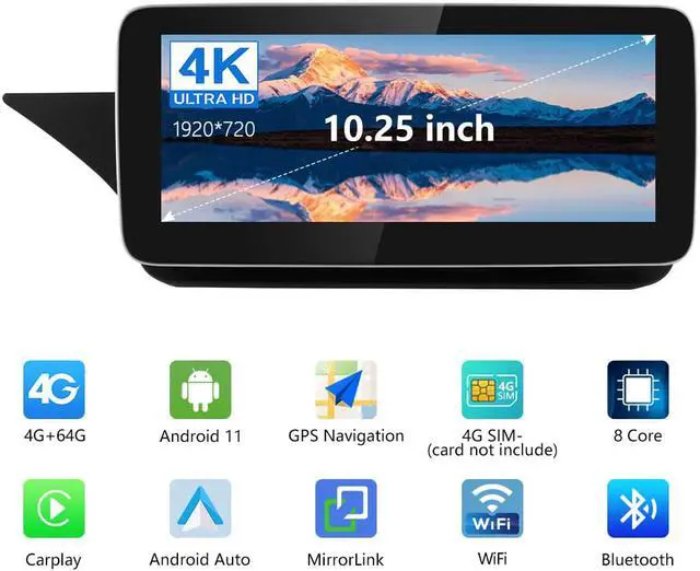 Alt view image 3 of 7 - Android 11 Car Stereo for Mercedes Benz E Class W212 2011 2012 NTG 4.0, Radio Replacement Support CarPlay Android Auto, Touch Screen Multimedia Player GPS Navigator Supports 4G WiFi - 4+64GB