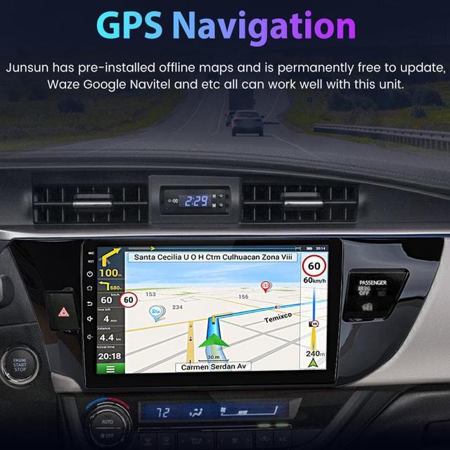 Alt view image 5 of 7 - Android 12.0 [2GB+32GB] Car Radio Compatible For Toyota Corolla E170 E180 2014-2016, 10 Inch Touch Screen with GPS/FM/WiFi/USB, Support SWC, Wireless Carplay/Wired Android Auto
