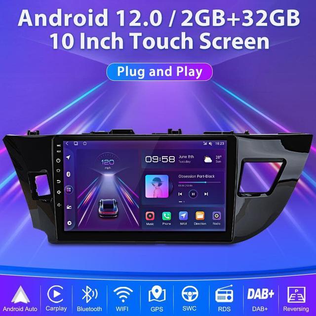 Alt view image 3 of 7 - Android 12.0 [2GB+32GB] Car Radio Compatible For Toyota Corolla E170 E180 2014-2016, 10 Inch Touch Screen with GPS/FM/WiFi/USB, Support SWC, Wireless Carplay/Wired Android Auto