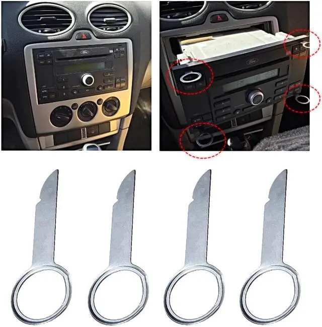 Alt view image 2 of 5 - Car CD Radio Removal Release Keys Stereo Extraction Tool Pins 4Pcs For BMW Benz Audi