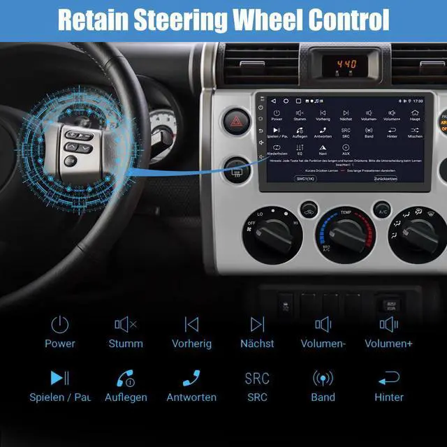 Alt view image 5 of 7 - Car Radio Stereo Andriod 12 for Toyota FJ Cruiser 2007-2014 with CarPlay Andriod Auto 2+32GB