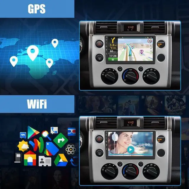 Alt view image 3 of 7 - Car Radio Stereo Andriod 12 for Toyota FJ Cruiser 2007-2014 with CarPlay Andriod Auto 2+32GB