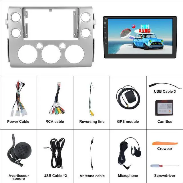 Alt view image 7 of 7 - Car Radio Stereo Andriod 12 for Toyota FJ Cruiser 2007-2014 with CarPlay Andriod Auto 2+32GB