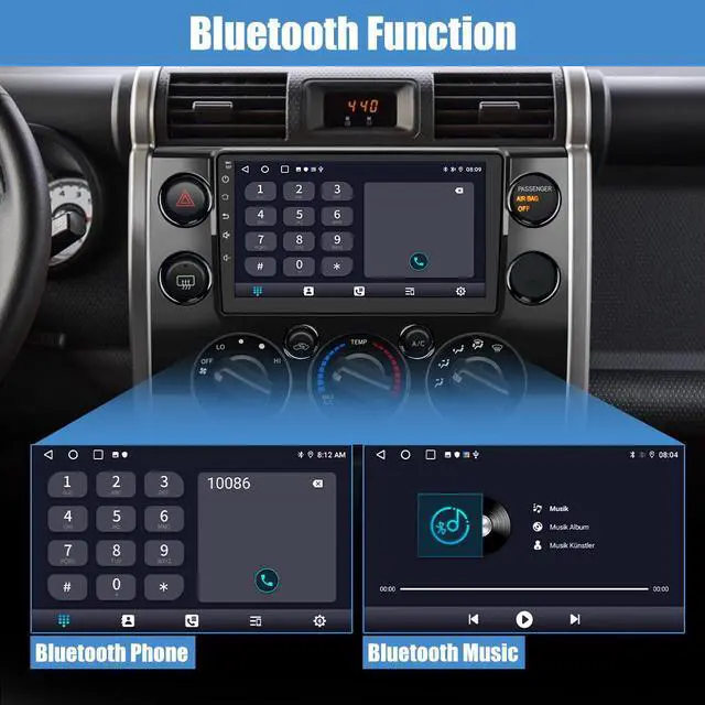 Alt view image 6 of 7 - Car Radio Stereo Andriod 12 for Toyota FJ Cruiser 2007-2014 with Wireless Apple Carplay Andriod Auto 2+32GB