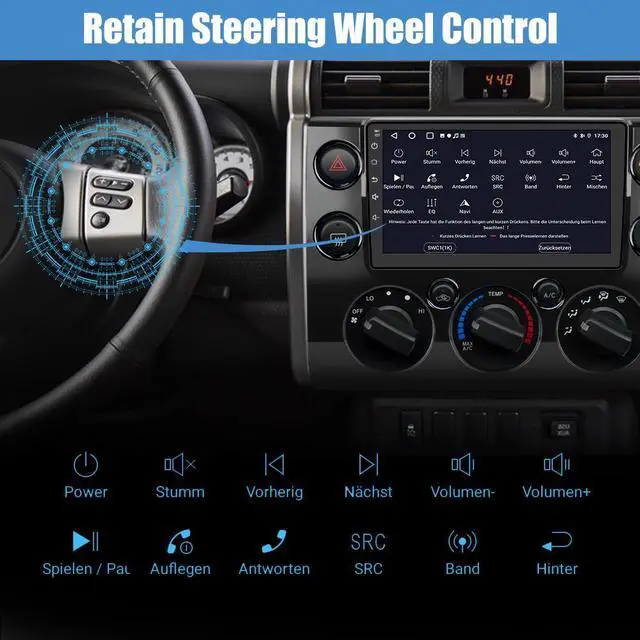 Alt view image 5 of 7 - Car Radio Stereo Andriod 12 for Toyota FJ Cruiser 2007-2014 with Wireless Apple Carplay Andriod Auto 2+32GB