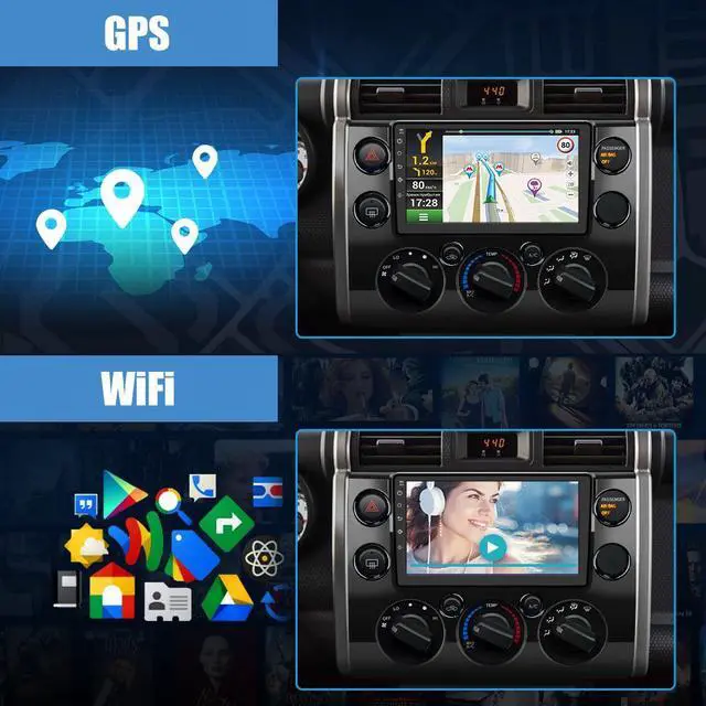 Alt view image 3 of 7 - Car Radio Stereo Andriod 12 for Toyota FJ Cruiser 2007-2014 with Wireless Apple Carplay Andriod Auto 2+32GB